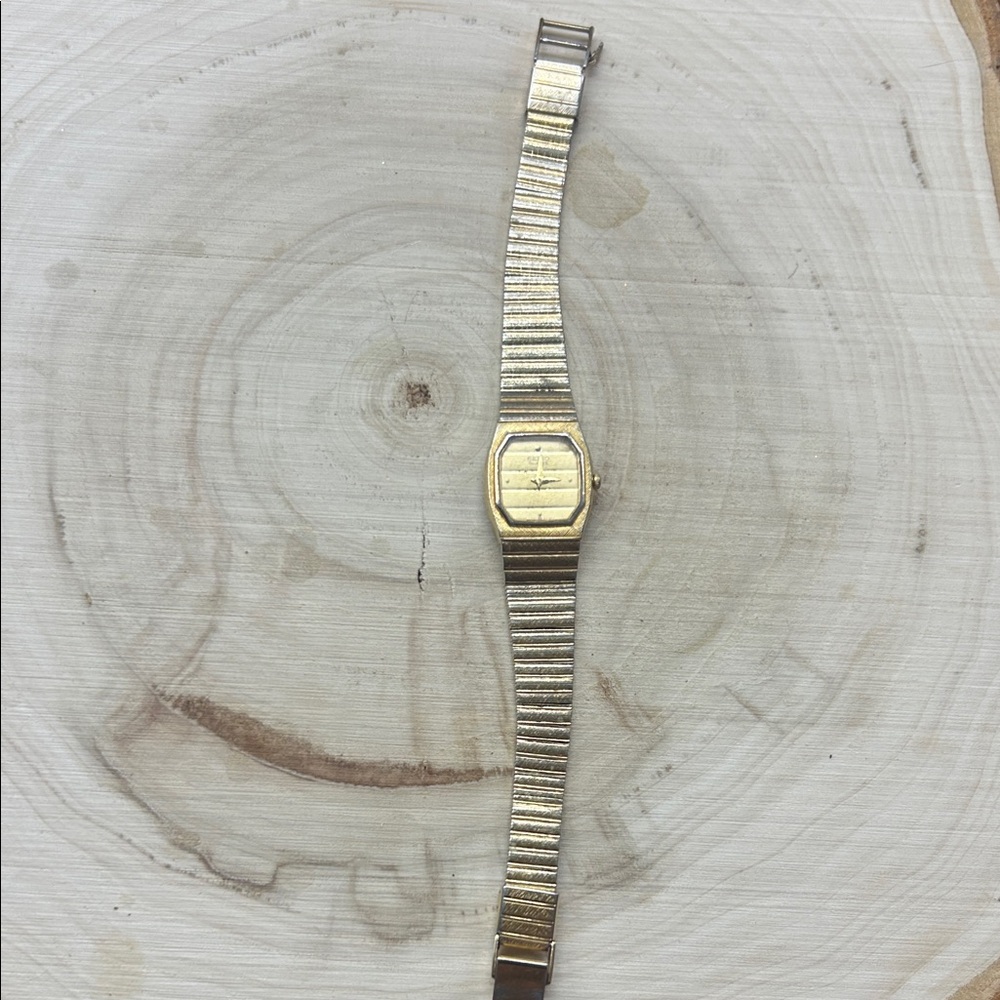 Seiko Gold-Tone Striped Watch